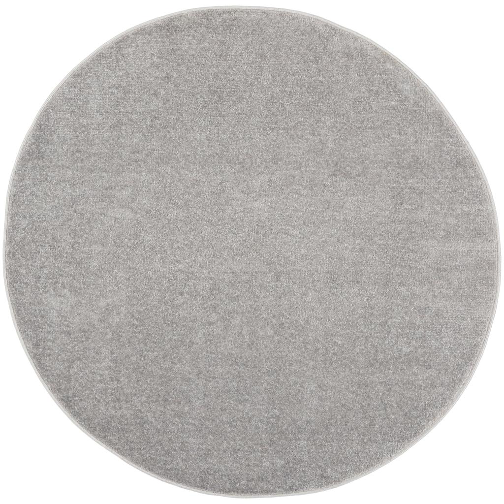 Nourison Home Nourison Essentials NRE01 Silver Grey Indoor/Outdoor Round Area Rug - Outdoor Power Loomed Machine Made Low Pile