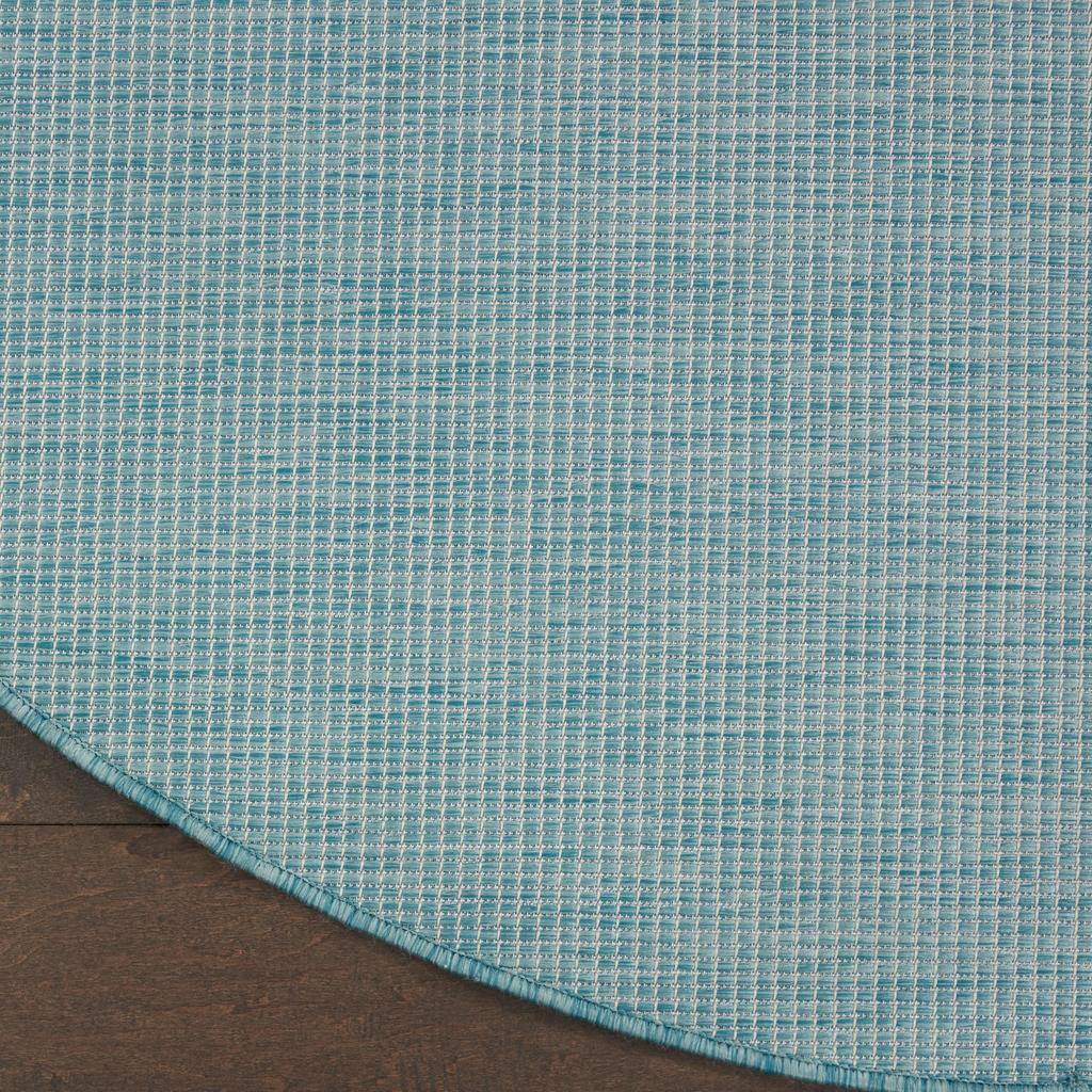 Nourison Home Positano POS01 Aqua Indoor/Outdoor Round Area Rug - Modern Power Loomed Machine Made Low Pile