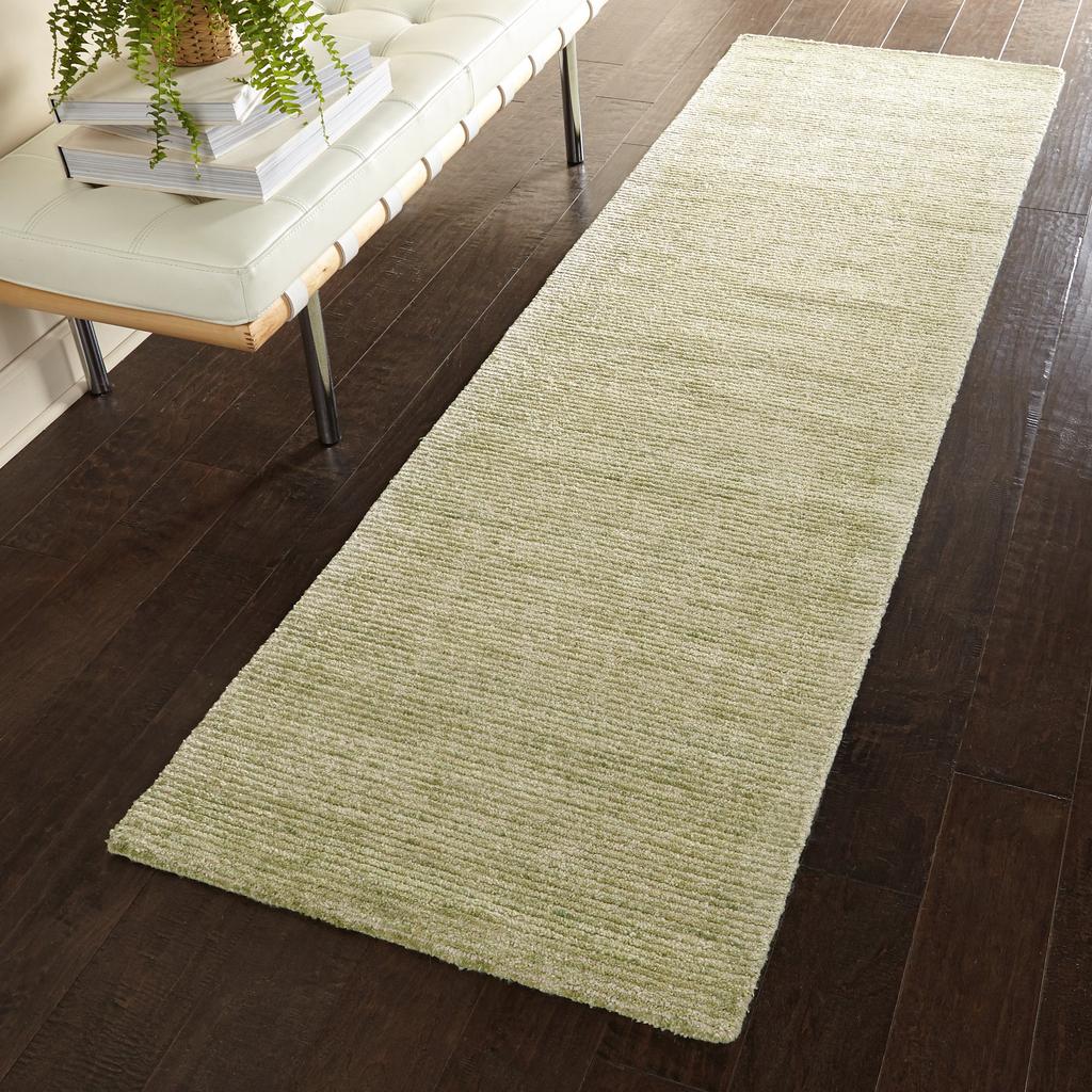 Nourison Home Weston WES01 Green Indoor Runner - Modern Tufted Handmade Medium Pile
