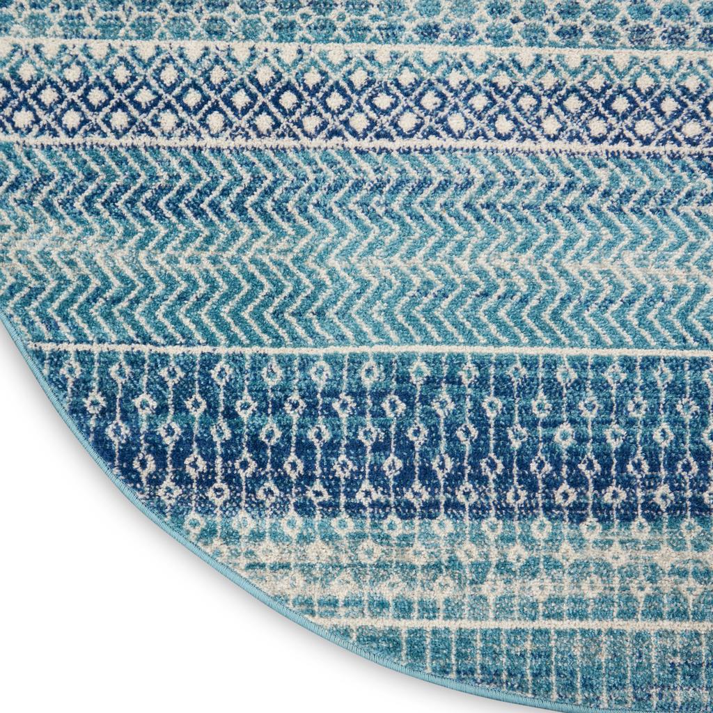 Nourison Home Passion PSN26 Navy Blue Indoor Round Area Rug - Bohemian Power Loomed Machine Made Medium Pile