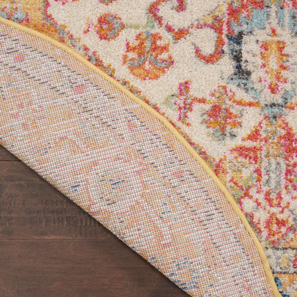 Nourison Home Passion PSN23 Ivory Yellow Indoor Round Area Rug - Bohemian Power Loomed Machine Made Medium Pile