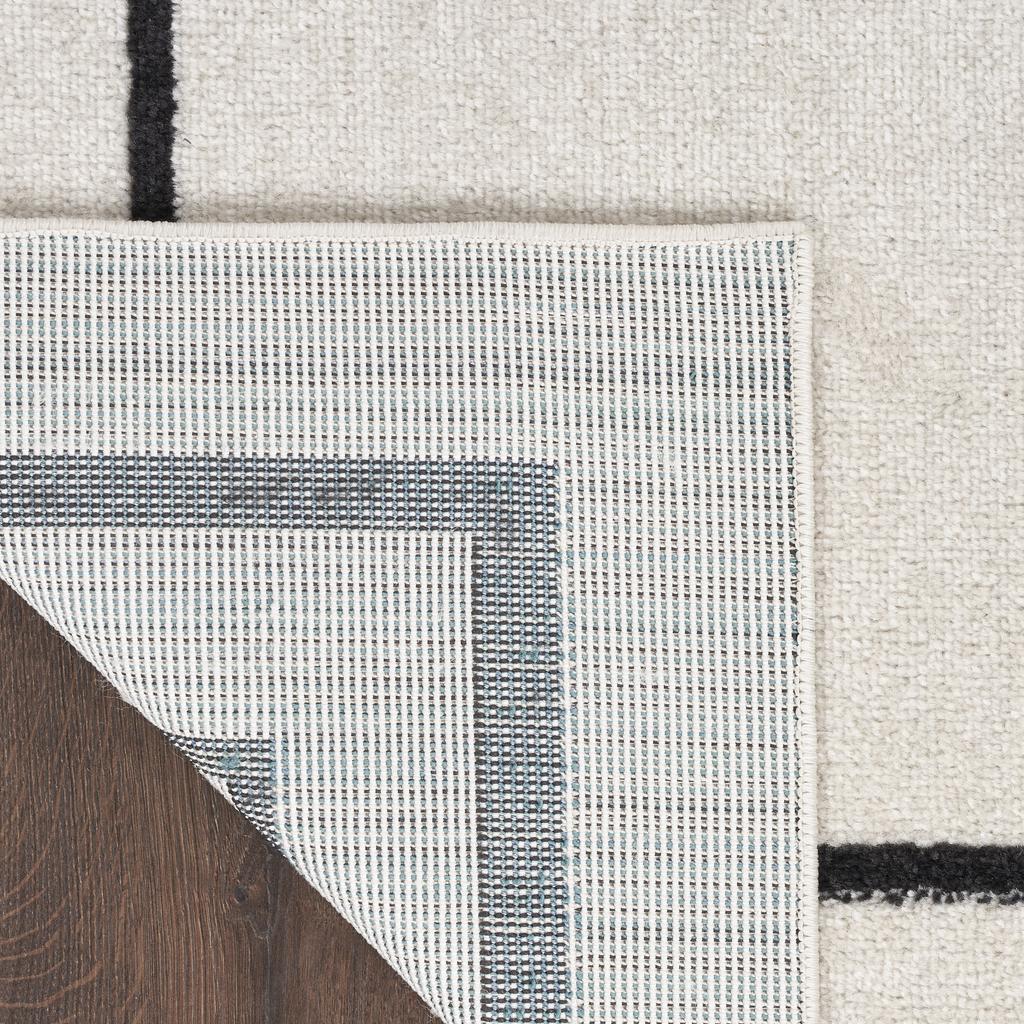 Nourison Home Nourison Essentials NRE02 Ivory Black Ivory/Black Indoor/Outdoor Runner - Contemporary Power Loomed Machine Made Low Pile