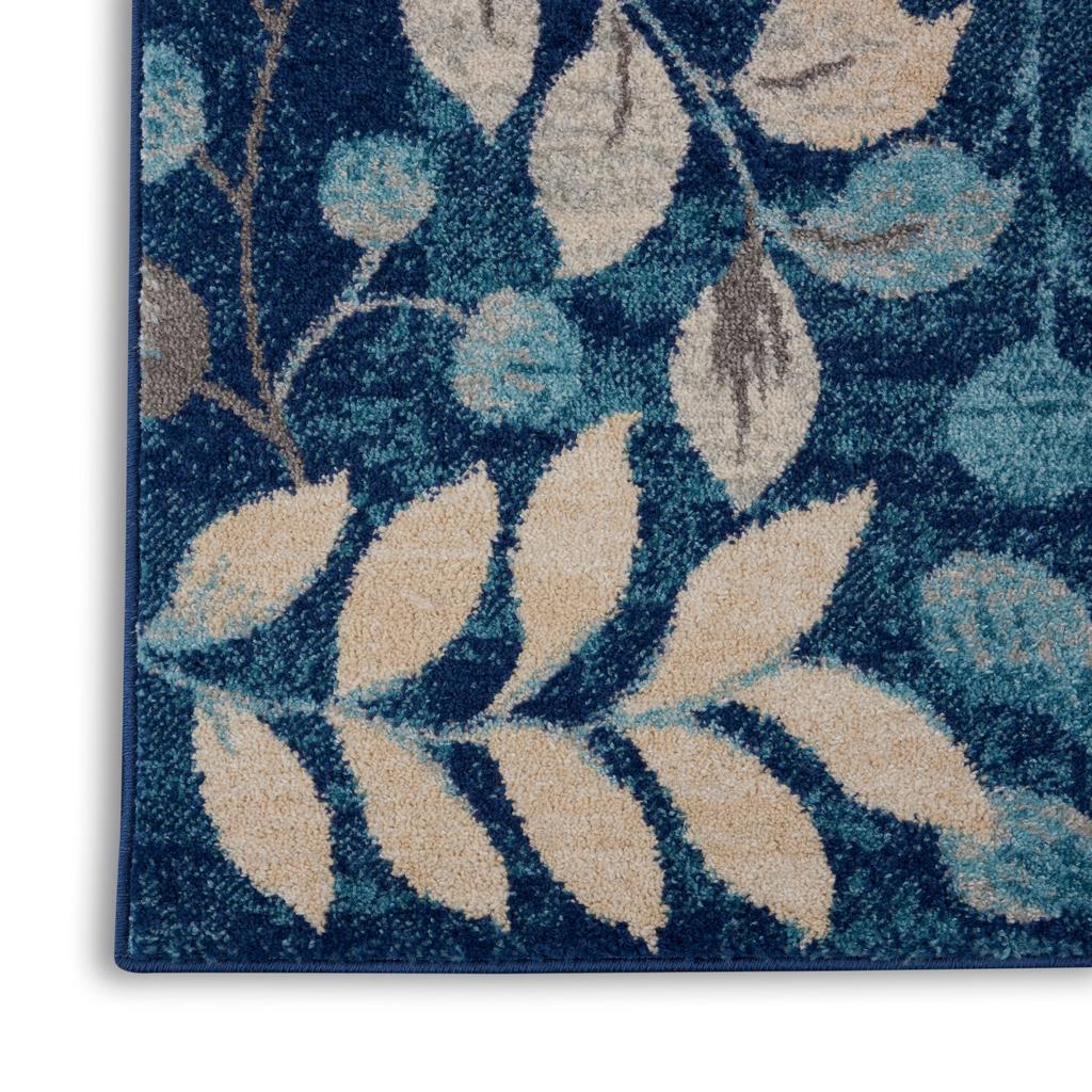 Nourison Home Tranquil TRA03 Navy Indoor Runner - Farmhouse Power Loomed Machine Made Medium Pile