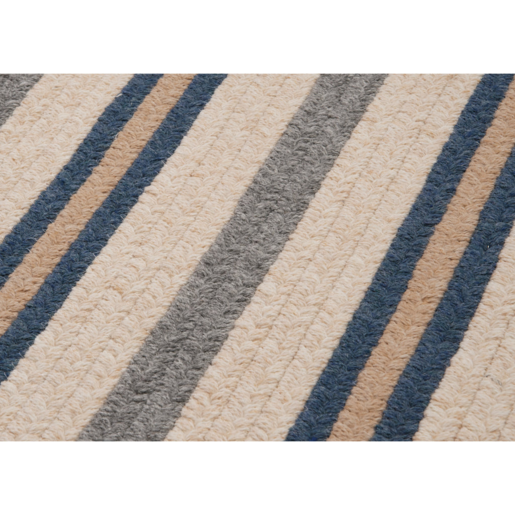 Colonial Mills Allure Polo Blue Rectangle &amp; Square Indoor Area Rug - Trendy Reversible Living Room Rug with Stripe Design