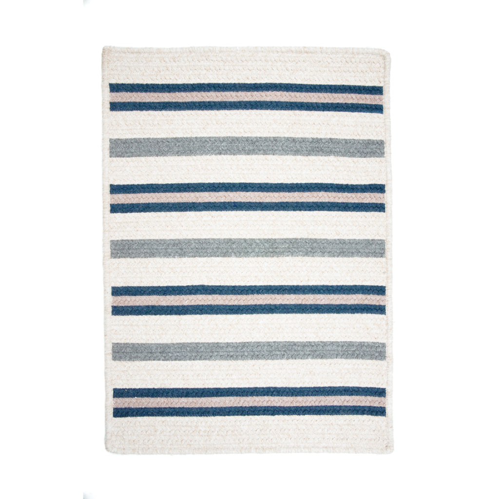 Colonial Mills Allure Polo Blue Rectangle &amp; Square Indoor Area Rug - Trendy Reversible Living Room Rug with Stripe Design