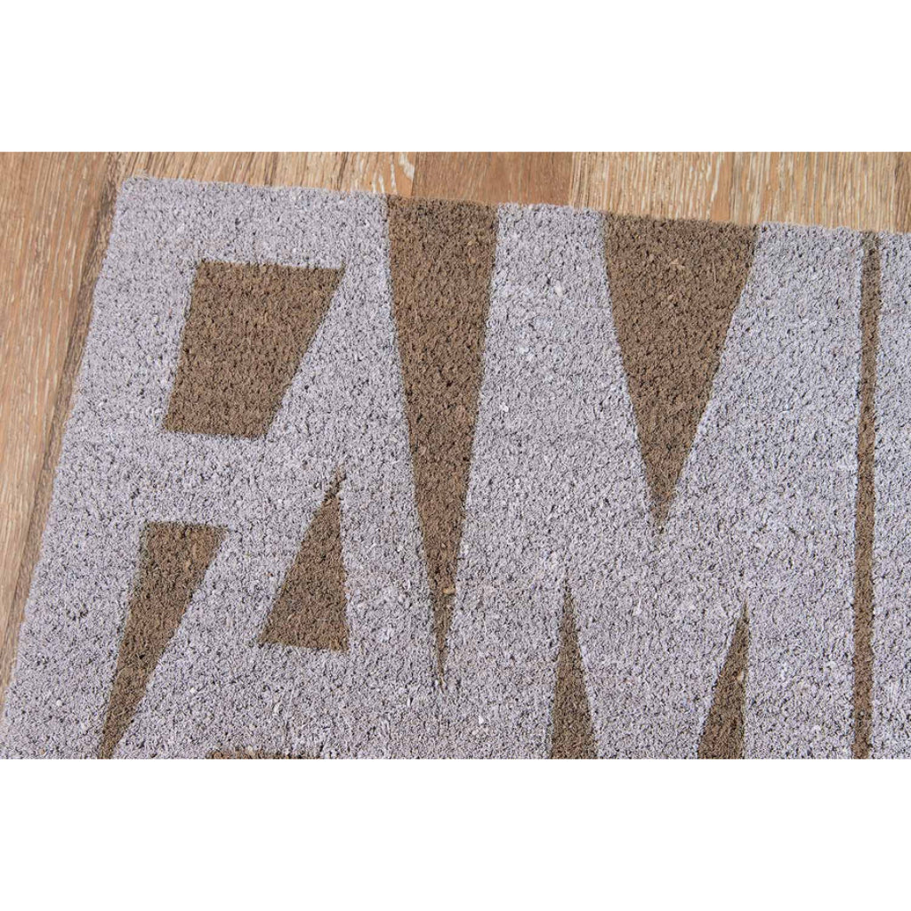 Momeni Aloha ALO-1 Grey Family Indoor / Outdoor Floor Mat - Stain and Water Resistant Floor Mat Made of All Natural Coir Fiber