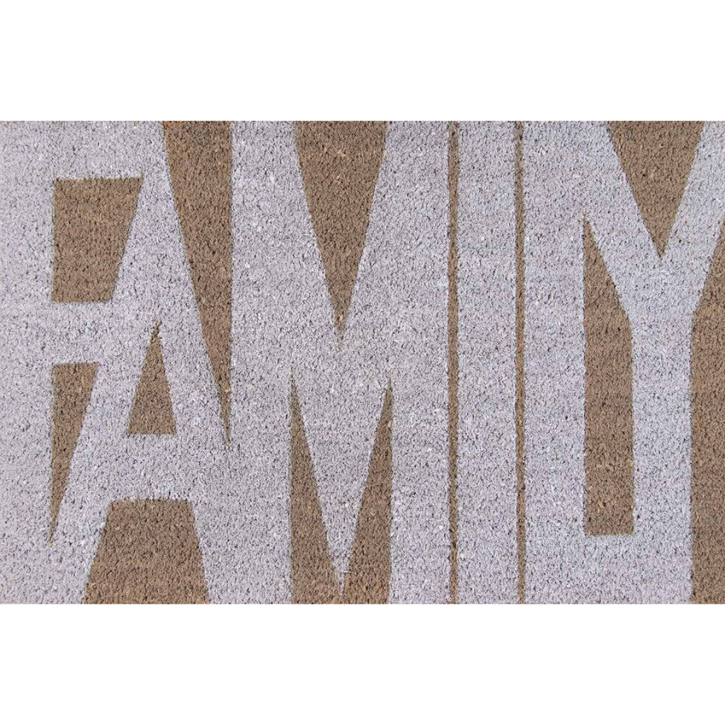 Momeni Aloha ALO-1 Grey Family Indoor / Outdoor Floor Mat - Stain and Water Resistant Floor Mat Made of All Natural Coir Fiber-