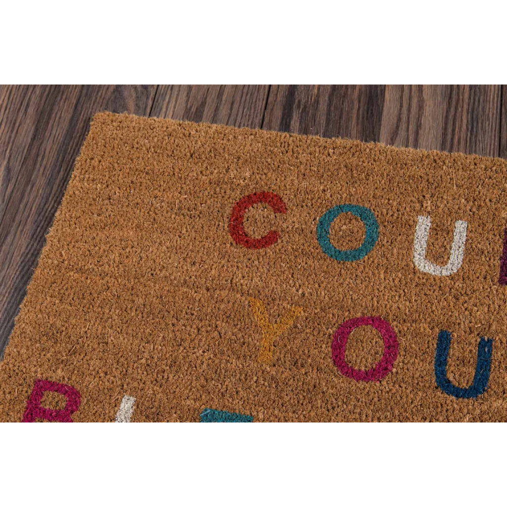 Momeni Aloha ALO-5 Multi Count Your Blessings Indoor / Outdoor Rectangle Floor Mat - Stain and Water Resistant Floor Mat Made of All Natural Coir Fiber