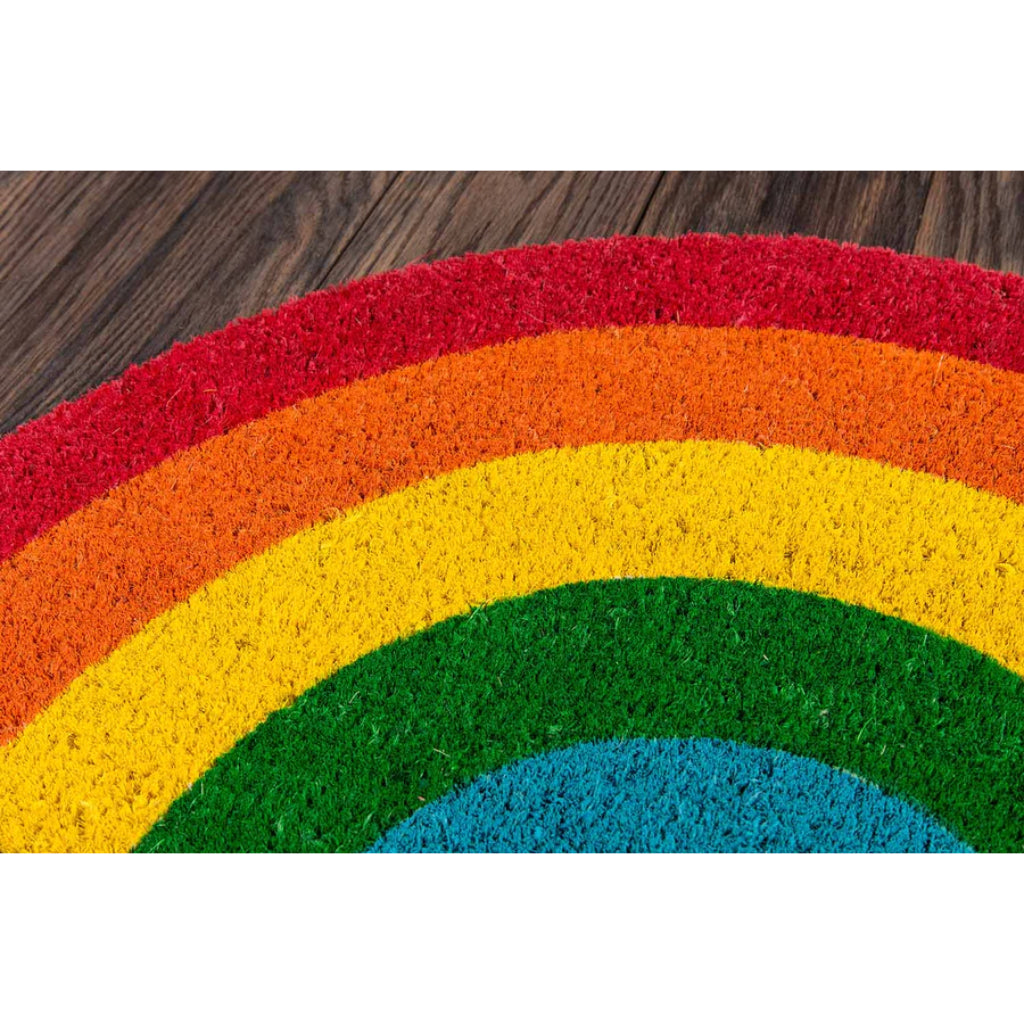 Momeni Aloha ALO-8 Multi Rainbow Indoor / Outdoor Rectangle Floor Mat - Stain and Water Resistant Floor Mat Made of All Natural Coir Fiber-