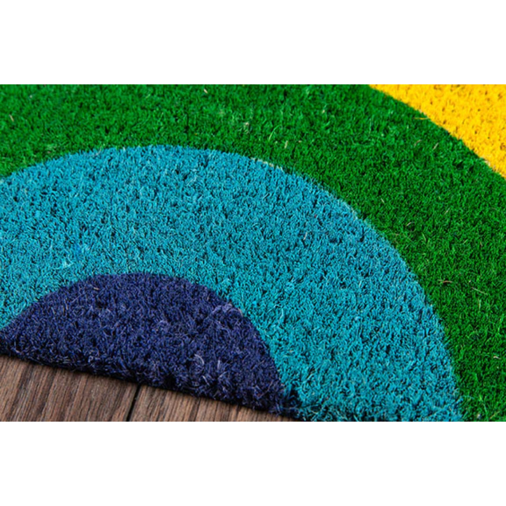 Momeni Aloha ALO-8 Multi Rainbow Indoor / Outdoor Rectangle Floor Mat - Stain and Water Resistant Floor Mat Made of All Natural Coir Fiber