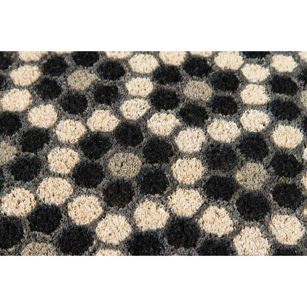 Momeni Aloha ALO-10 Black Hex Tile Indoor / Outdoor Rectangle Floor Mat - Stain and Water Resistant Floor Mat Made of All Natural Coir Fiber