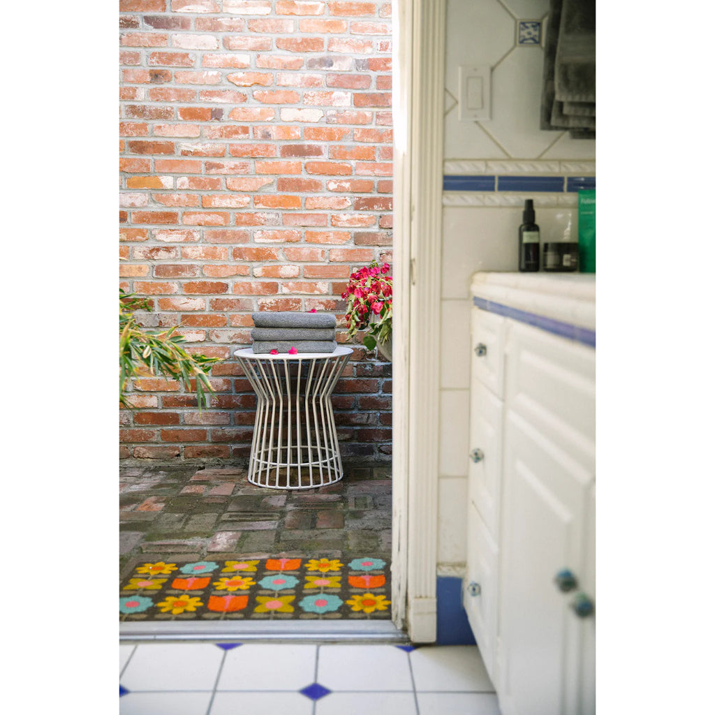 Momeni Aloha ALO-19 Multi Flower Child Indoor / Outdoor Rectangle Floor Mat - Stain and Water Resistant Floor Mat Made of All Natural Coir Fiber-