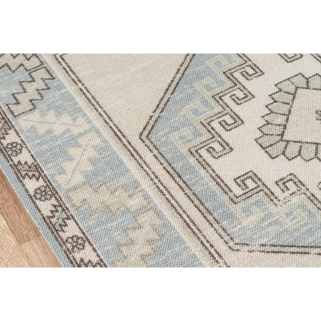 Momeni Anatolia ANA-2 Light Blue Indoor Rectangle Runner - Trendy Machine Made Rug with Modern Tribal Design Made of High Quality Wool & Nylon-