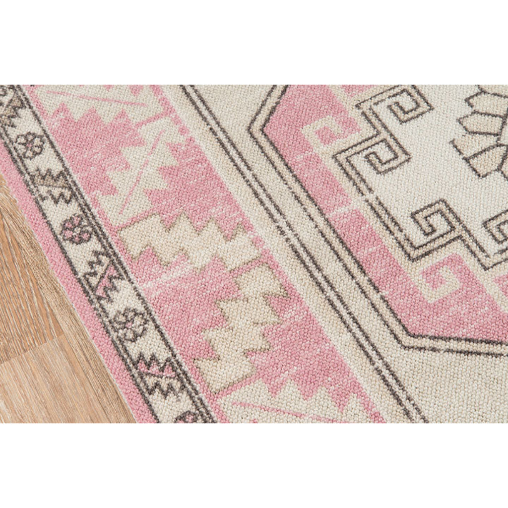 Momeni Anatolia ANA-2 Pink Indoor Rectangle Runner - Vibrant Machine Made Rug with Modern Tribal Design Made of High Quality Wool & Nylon-