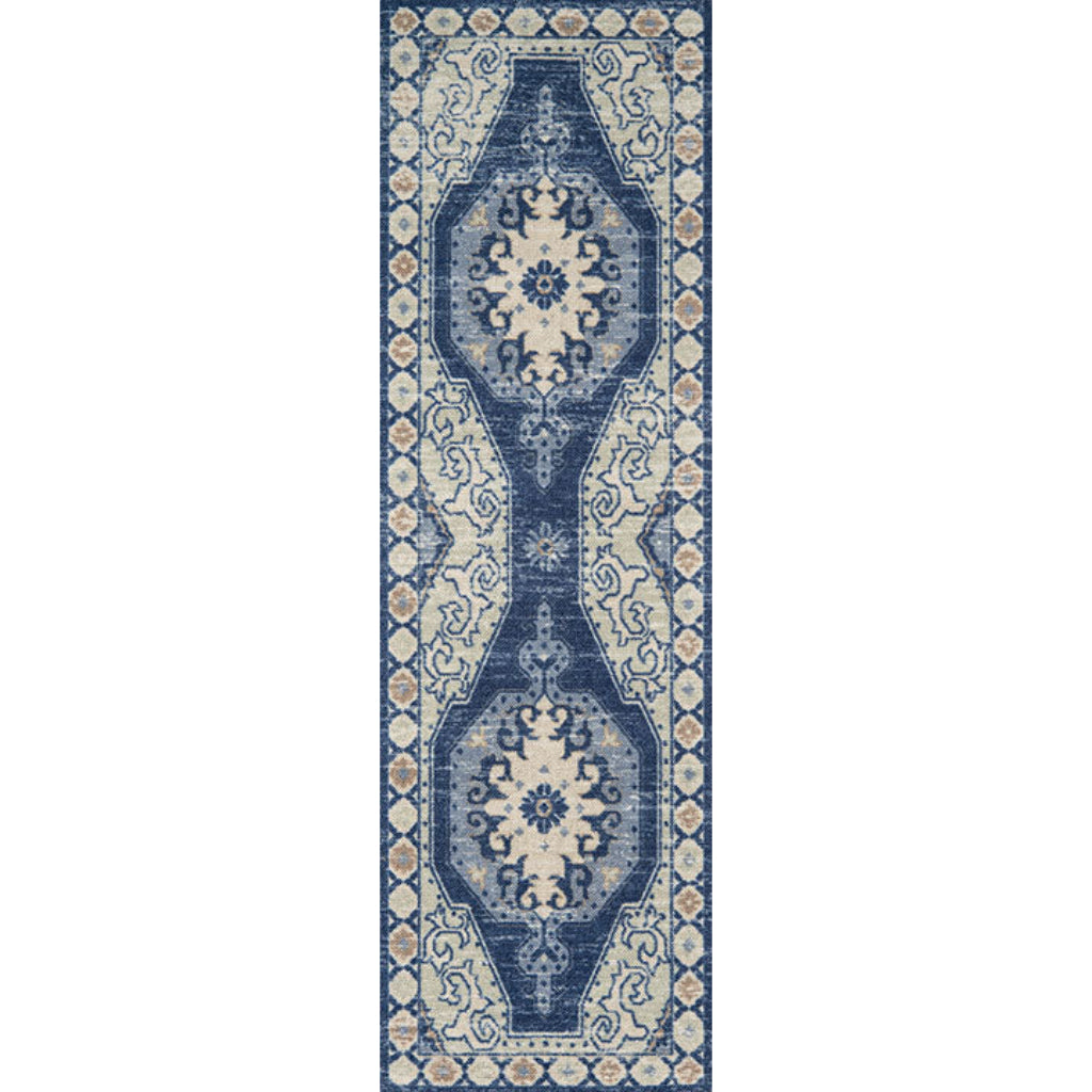 Momeni Anatolia ANA-3 Navy Indoor Rectangle Runner - Exquisite Machine Made Rug with Traditional Design Made of High Quality Wool & Nylon-