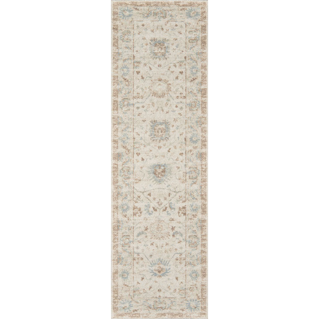 Momeni Anatolia ANA-5 Beige Indoor Rectangle Runner - Premium Machine Made Rug with Traditional Floral Design Made of High Quality Wool & Nylon-