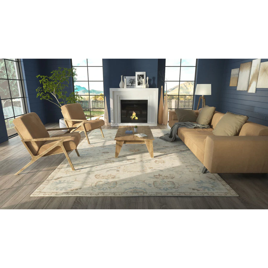 Momeni Anatolia ANA-5 Beige Indoor Rectangle Area Rug - Premium Machine Made Rug with Traditional Floral Design Made of High Quality Wool & Nylon-