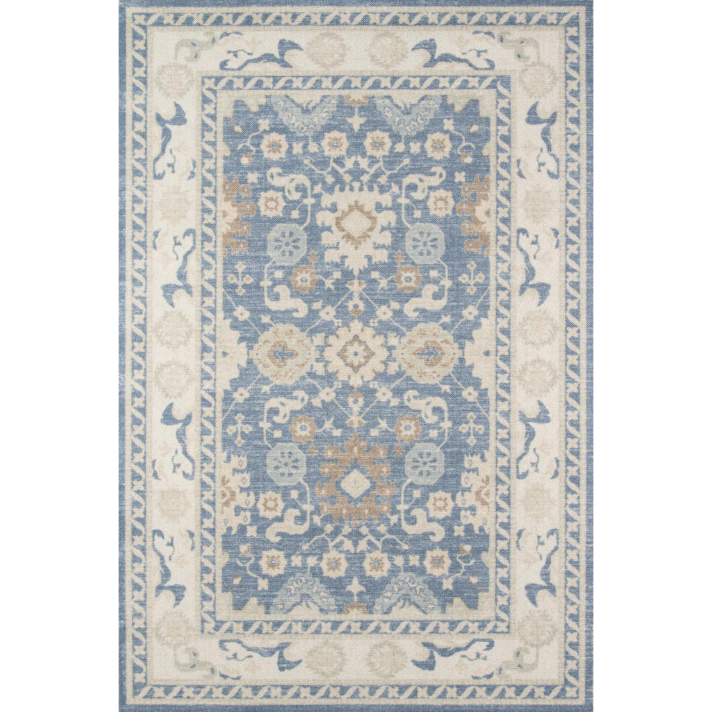 Momeni Anatolia ANA-7 Light Blue Indoor Rectangle Area Rug - Comfortable Machine Made Rug with Traditional Floral Design Made of High Quality Wool &amp; Nylon