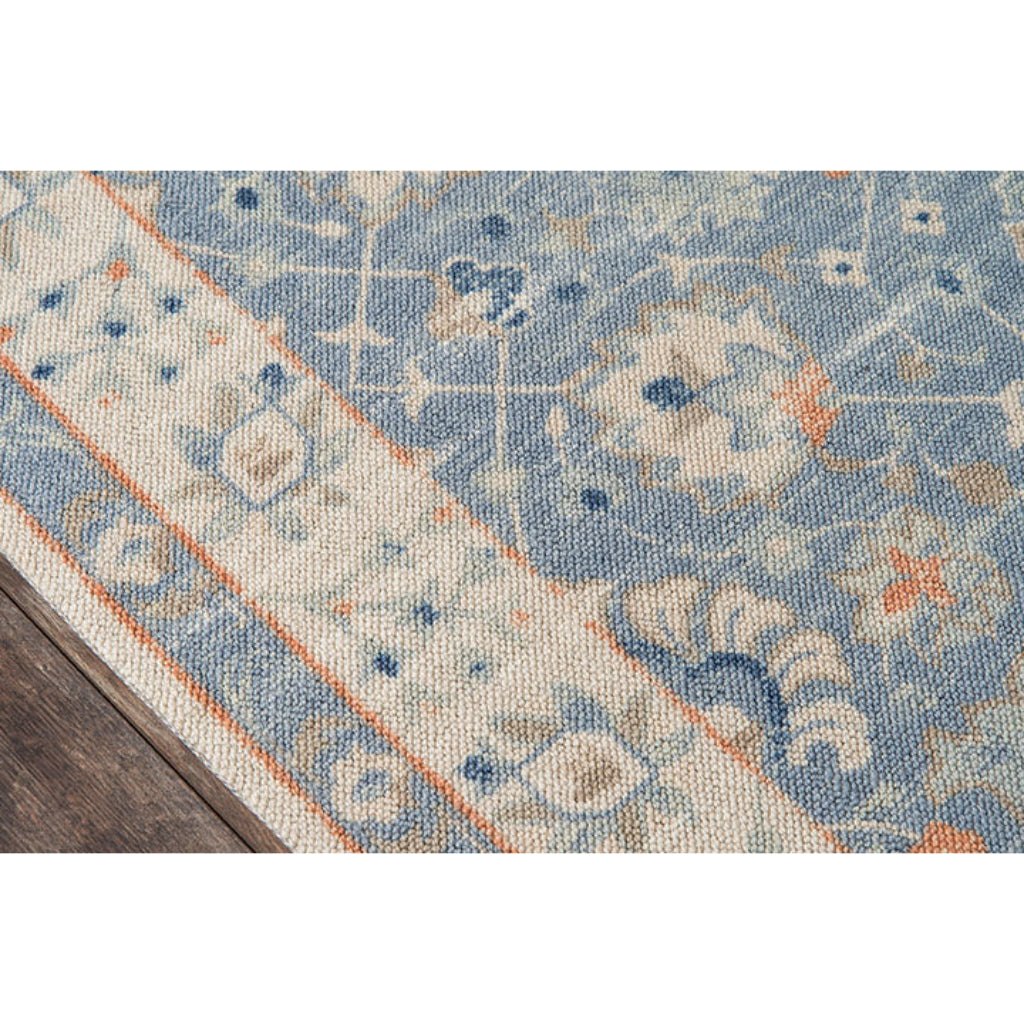 Momeni Anatolia ANA-8 Blue Indoor Rectangle Runner - Cozy Machine Made Rug with Traditional Floral Design Made of High Quality Wool &amp; Nylon