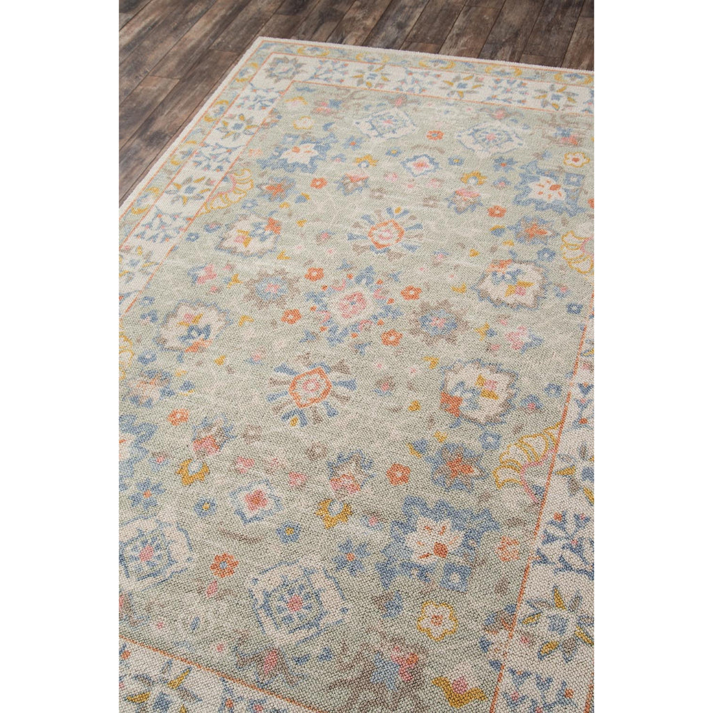 Momeni Anatolia ANA-8 Light Blue Indoor Rectangle Area Rug - Stylish Machine Made Rug with Traditional Floral Design Made of High Quality Wool &amp; Nylon