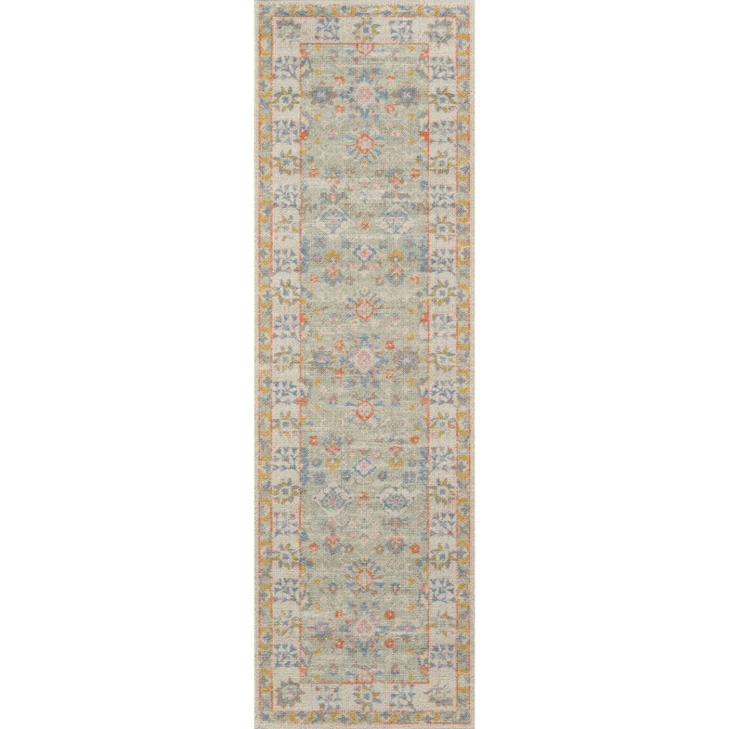 Momeni Anatolia ANA-8 Light Blue Indoor Rectangle Runner - Stylish Machine Made Rug with Traditional Floral Design Made of High Quality Wool &amp; Nylon