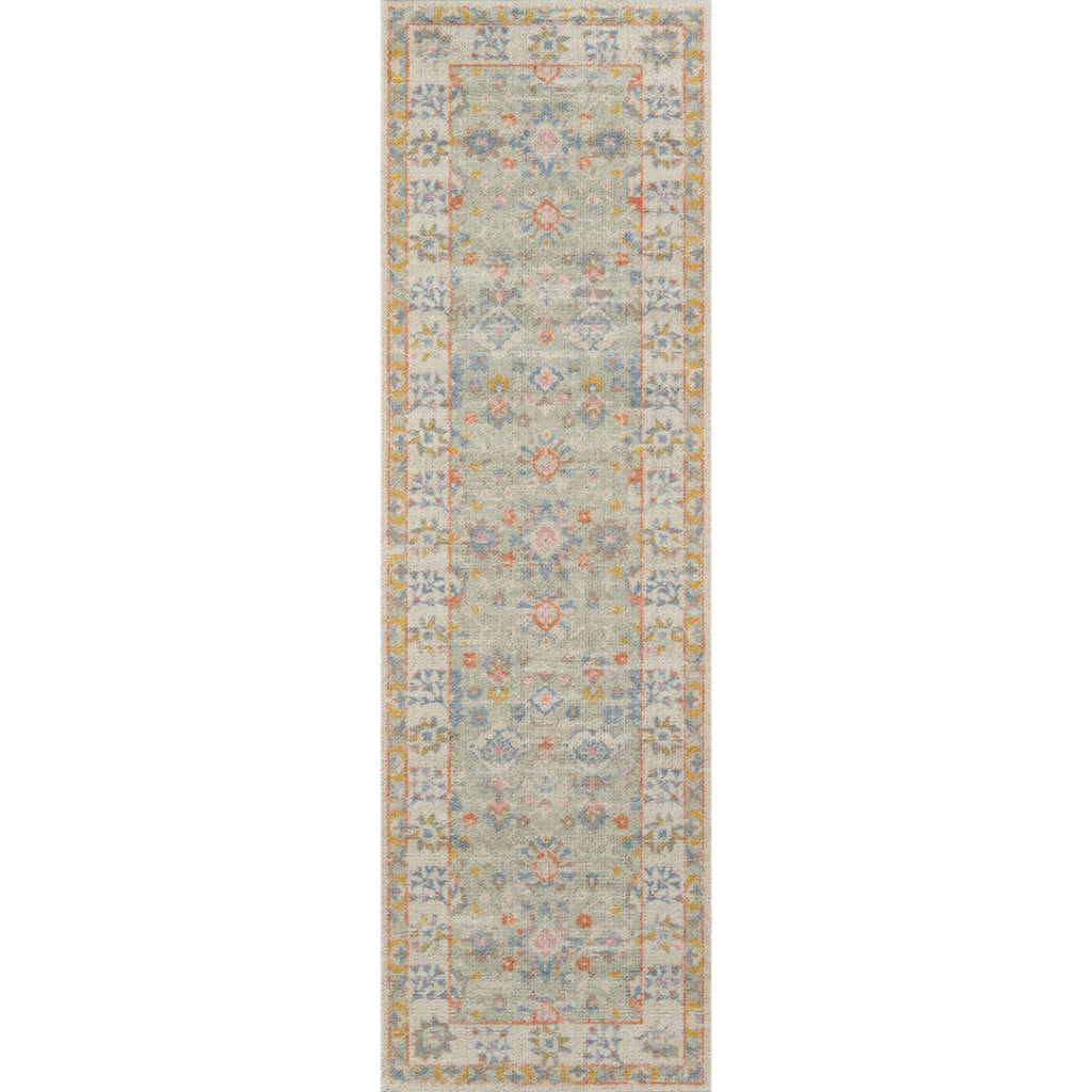 Momeni Anatolia ANA-8 Light Blue Indoor Rectangle Runner - Stylish Machine Made Rug with Traditional Floral Design Made of High Quality Wool & Nylon-