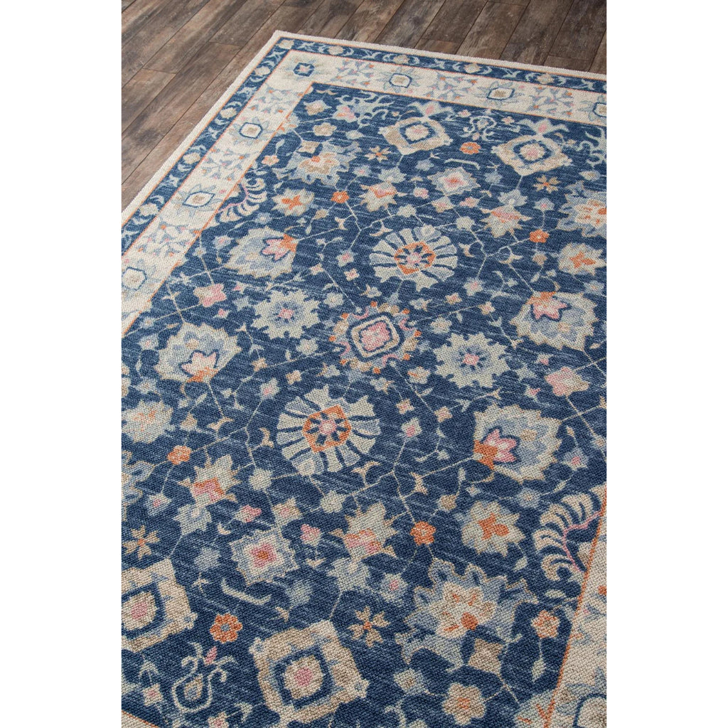 Momeni Anatolia ANA-8 Navy Indoor Rectangle Area Rug - Trendy Machine Made Rug with Traditional Floral Design Made of High Quality Wool &amp; Nylon