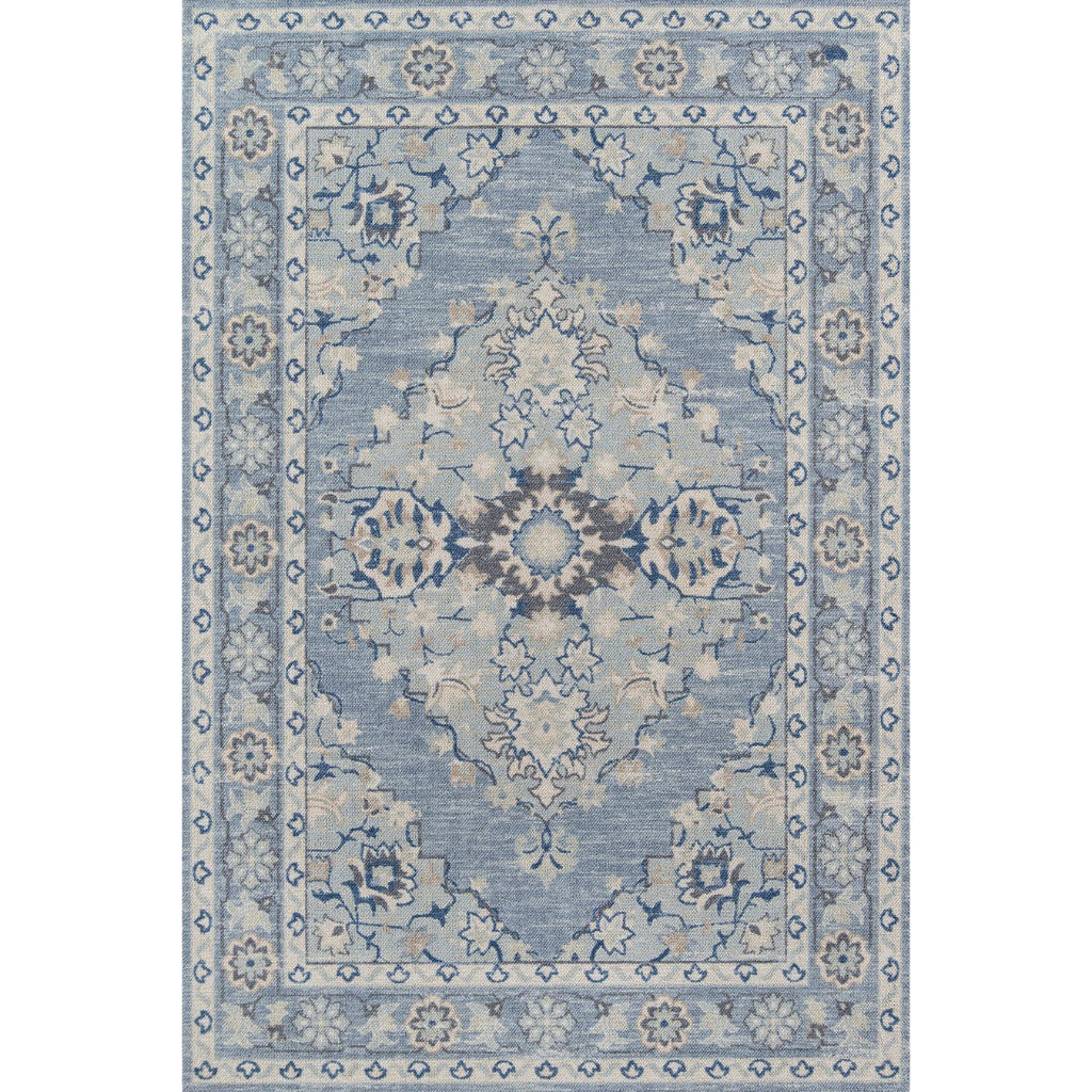 Momeni Anatolia ANA-9 Blue Indoor Rectangle Area Rug & Runner - Elegant Machine Made Rug with Traditional Floral Design Made of High Quality Wool & Nylon-