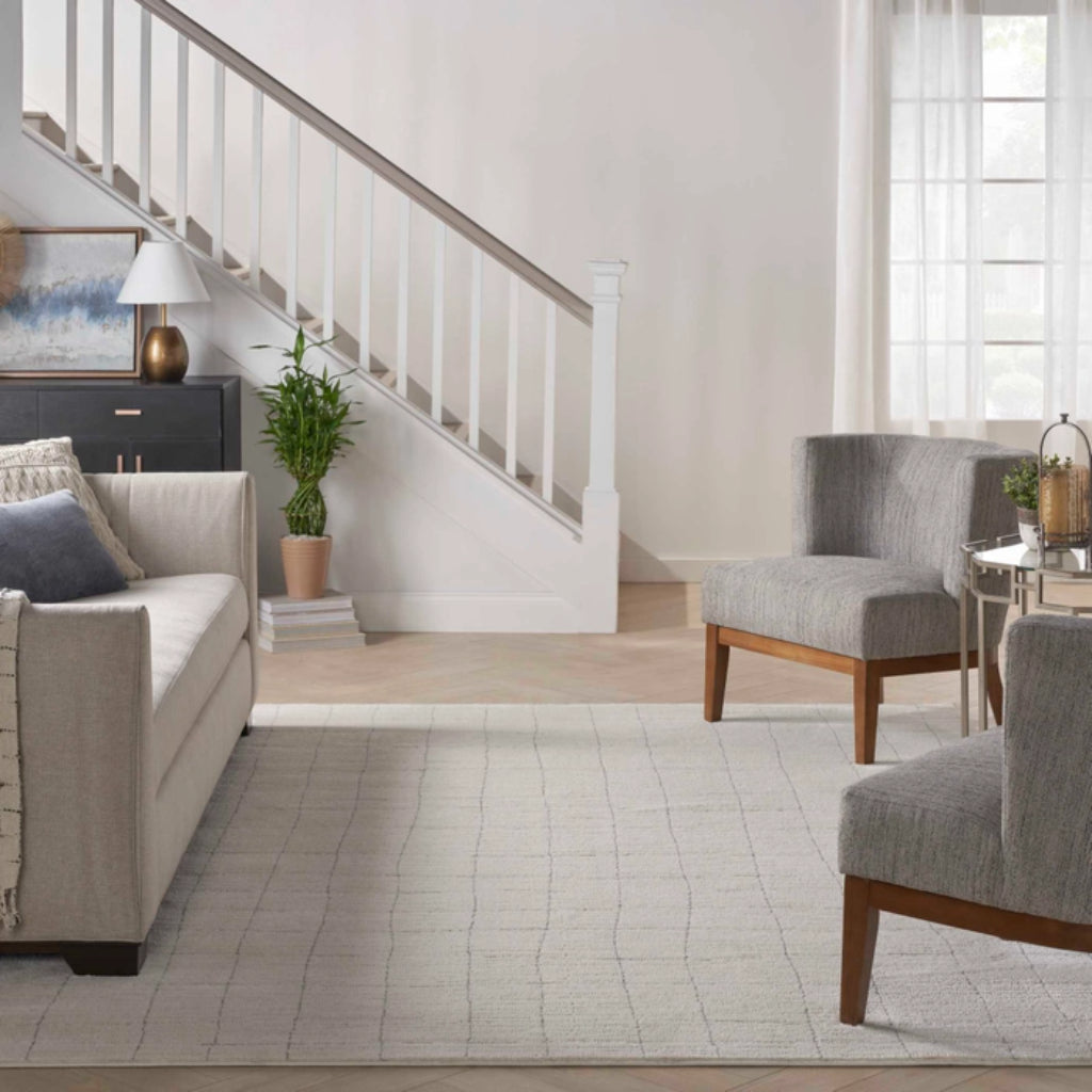 Nourison Home Andes AND04 Beige Rectangle Indoor Area Rug - Power Loomed Medium Pile Rug-