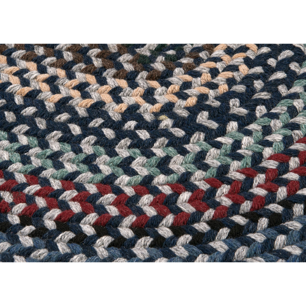 Colonial Mills Boston Common Multicolor Indoor Round Area Rug - Elegant Handmade Wool Blend Rug with Winter Blue Accent