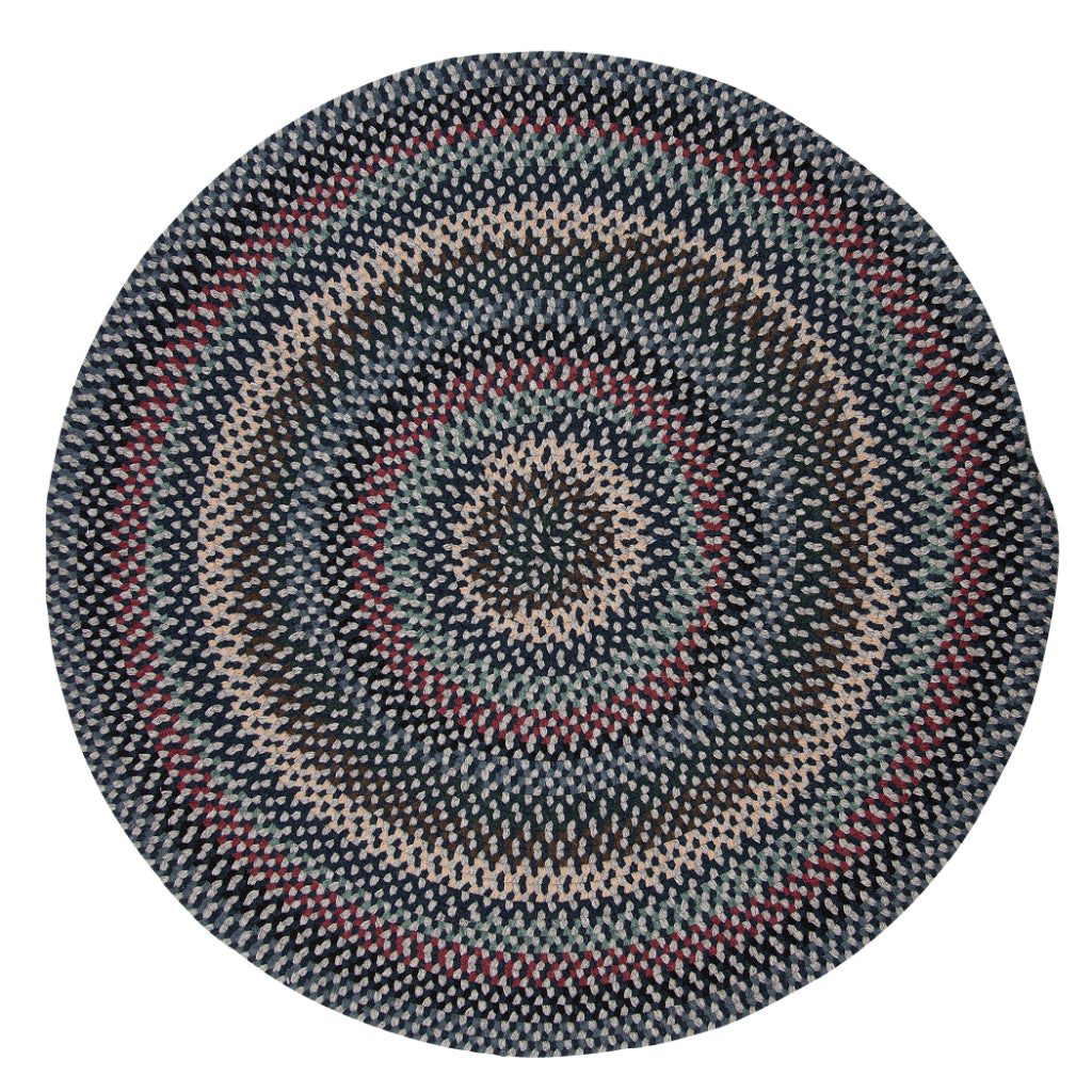 Colonial Mills Boston Common Multicolor Indoor Round Area Rug - Elegant Handmade Wool Blend Rug with Winter Blue Accent