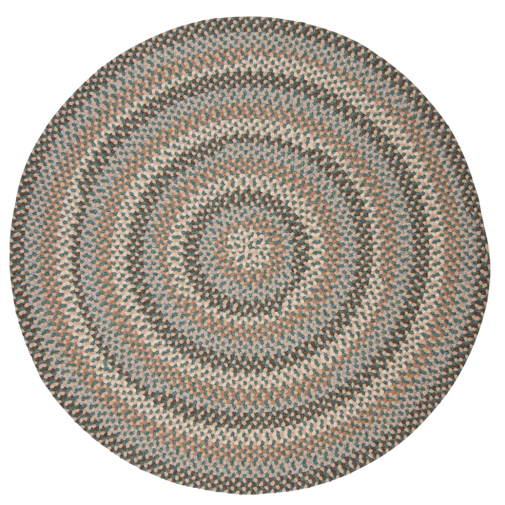Colonial Mills Boston Common Multicolor Indoor Round Area Rug - Elegant Handmade Wool Blend Rug with Teal Accent
