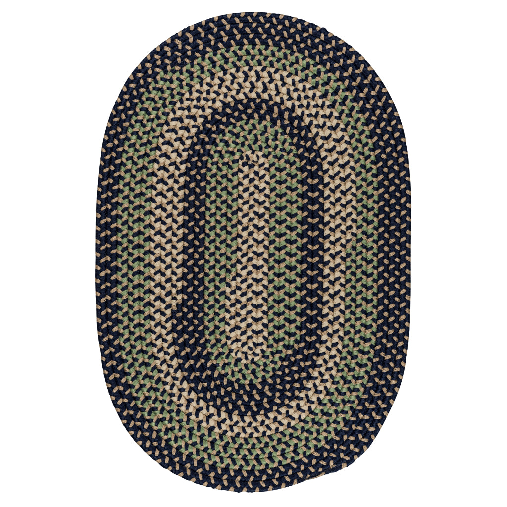 Colonial Mills Brook Farm Bluestone Handmade Oval Indoor / Outdoor Area Rug - Durable Stain &amp; Fade Resistant Low Pile Rug