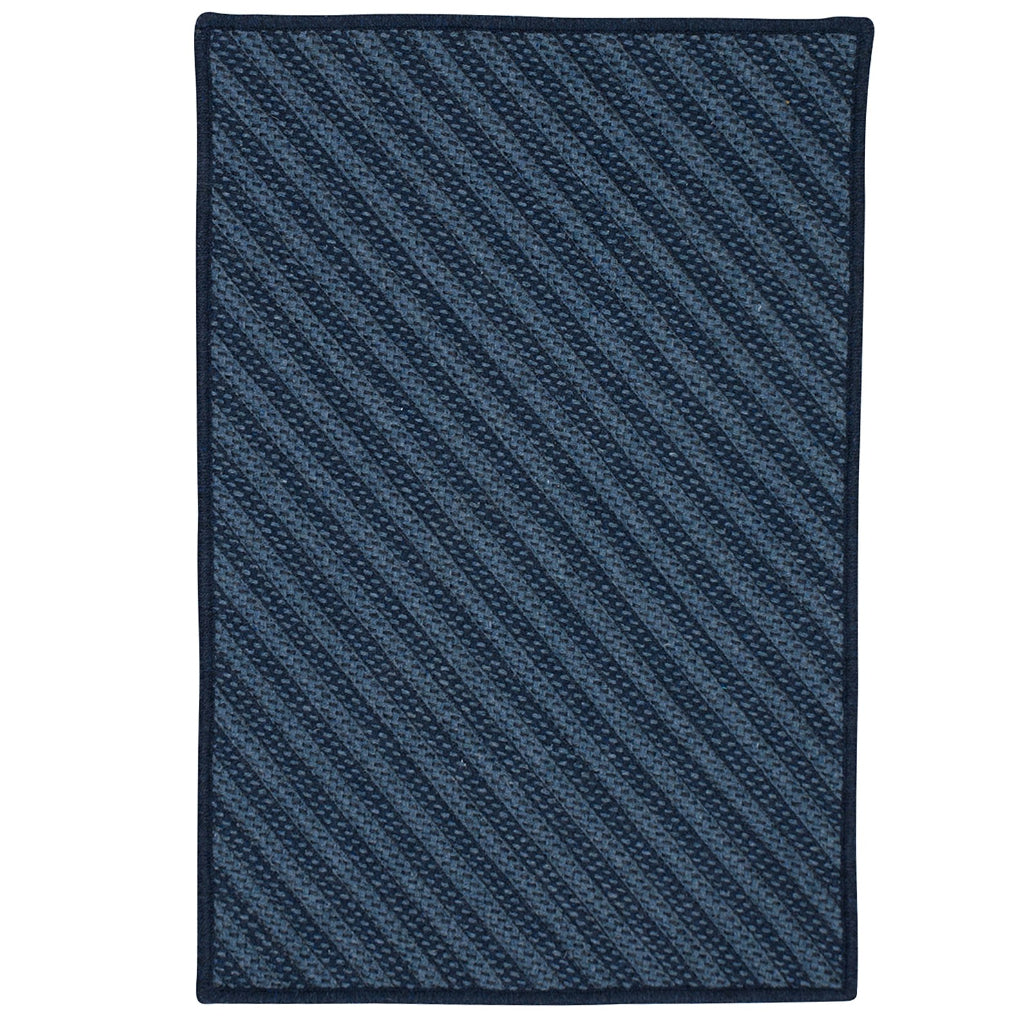 Colonial Mills Blue Hill Navy Handmade Indoor Area Rug - Elegant Handmade Living Room Rug with Diagonal Stripes