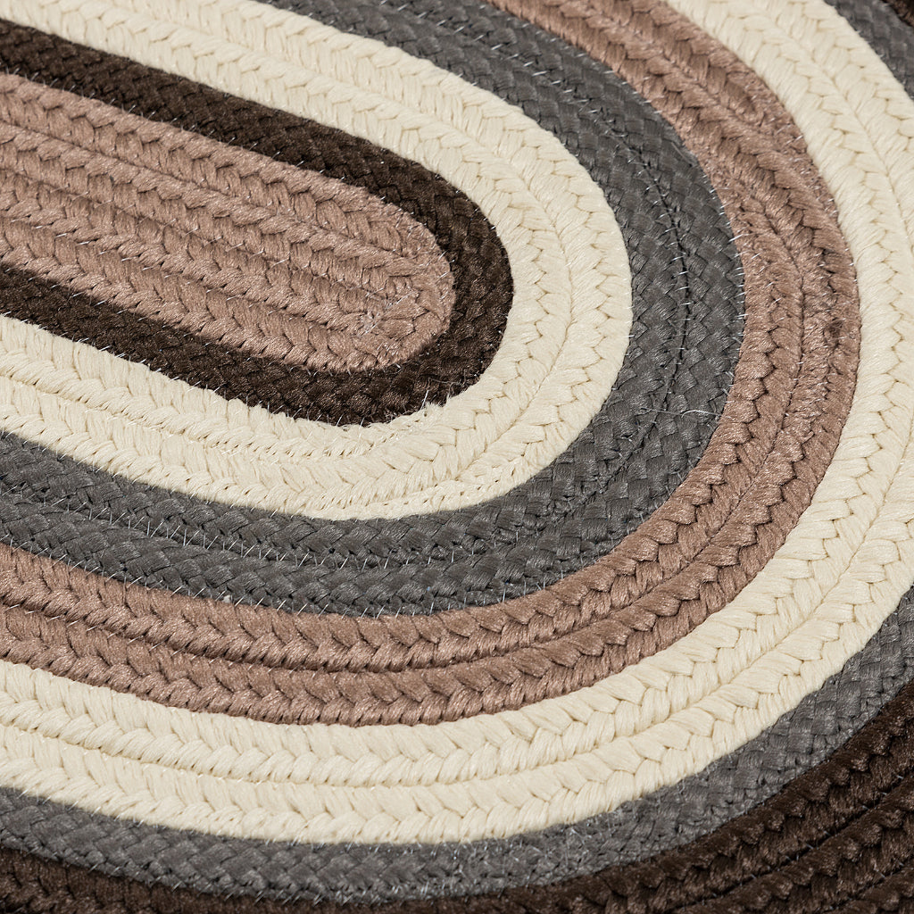 Colonial Mills Brooklyn Multicolor Handmade Reversible Oval Indoor / Outdoor Area Rug - Elegant Stain &amp; Fade Resistant Rug with Brown Border