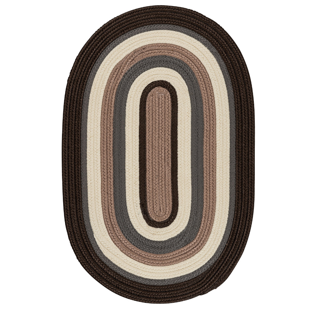 Colonial Mills Brooklyn Multicolor Handmade Reversible Oval Indoor / Outdoor Area Rug - Elegant Stain &amp; Fade Resistant Rug with Brown Border