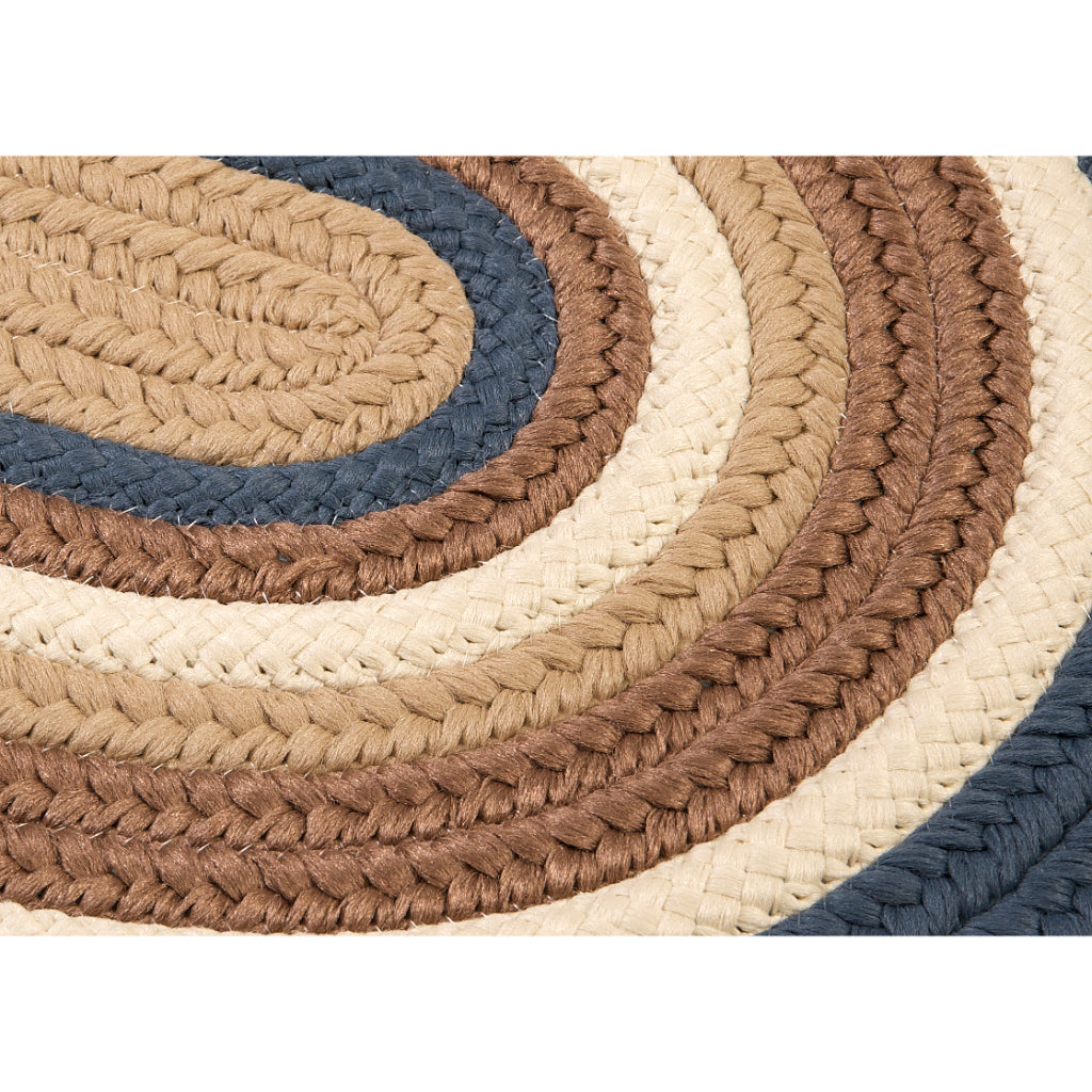 Colonial Mills Brooklyn Multicolor Handmade Reversible Oval Indoor / Outdoor Area Rug - Trendy Stain &amp; Fade Resistant Rug with Blue Border