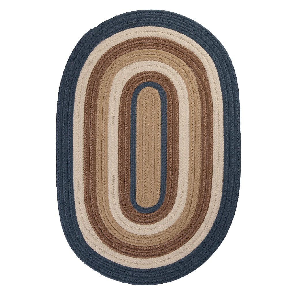 Colonial Mills Brooklyn Multicolor Handmade Reversible Oval Indoor / Outdoor Area Rug - Trendy Stain &amp; Fade Resistant Rug with Blue Border