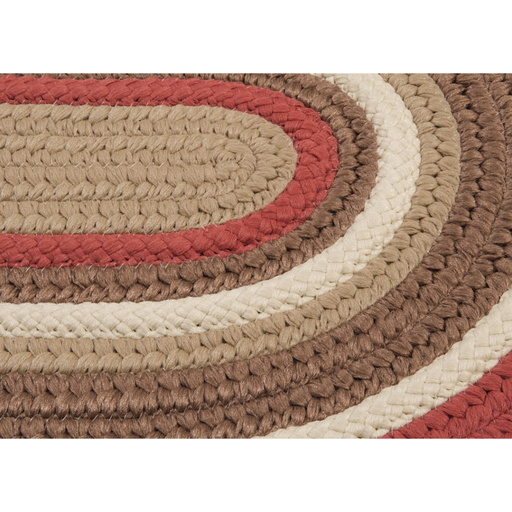 Colonial Mills Brooklyn Multicolor Handmade Reversible Oval Indoor / Outdoor Area Rug - Vibrant Stain &amp; Fade Resistant Rug with Red Border