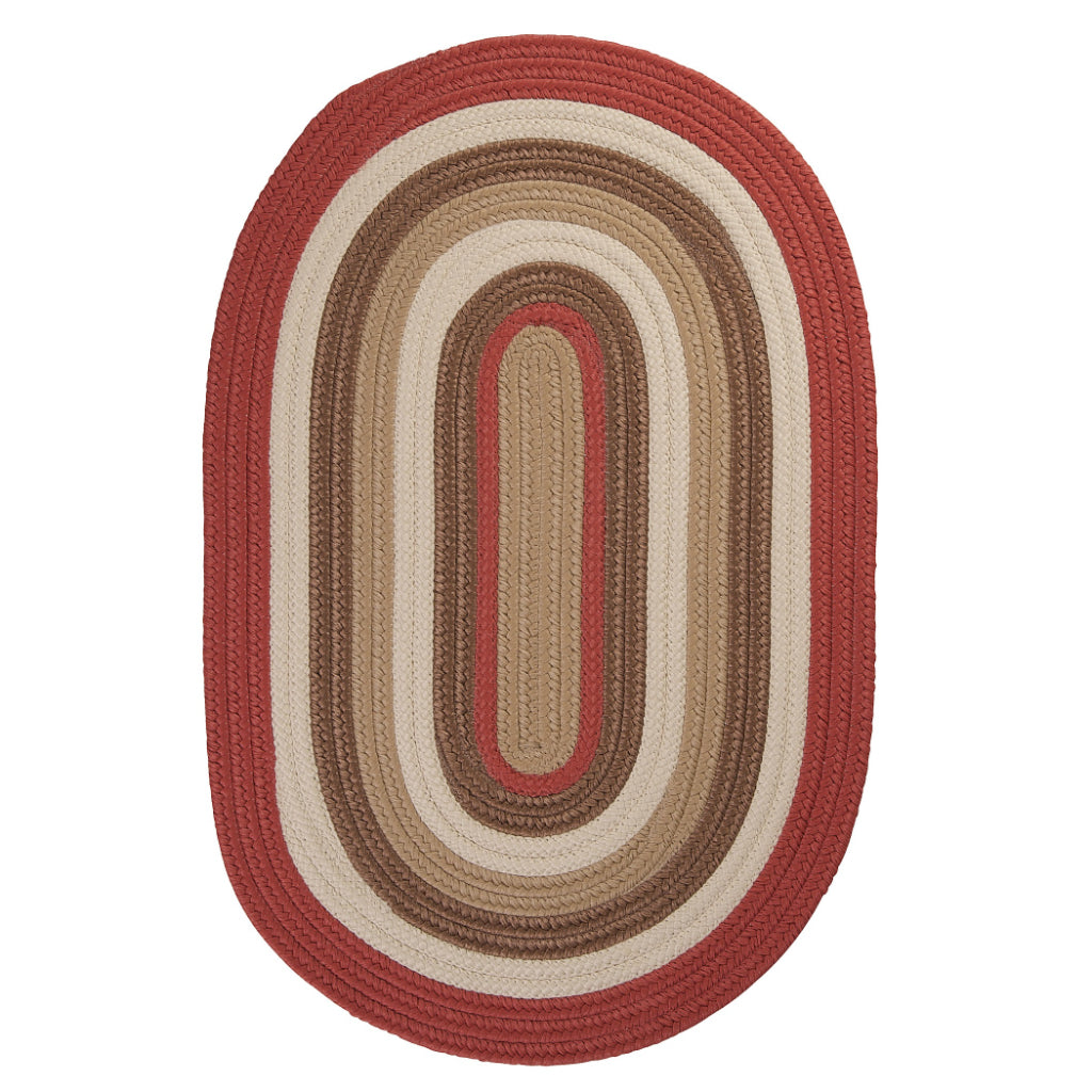 Colonial Mills Brooklyn Multicolor Handmade Reversible Oval Indoor / Outdoor Area Rug - Vibrant Stain &amp; Fade Resistant Rug with Red Border