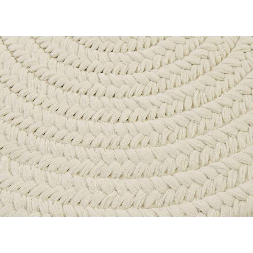 Colonial Mills Boca Raton White Handmade Oval Area Rug - Trendy Stain and Fade Resistant Braided Indoor / Outdoor Rug