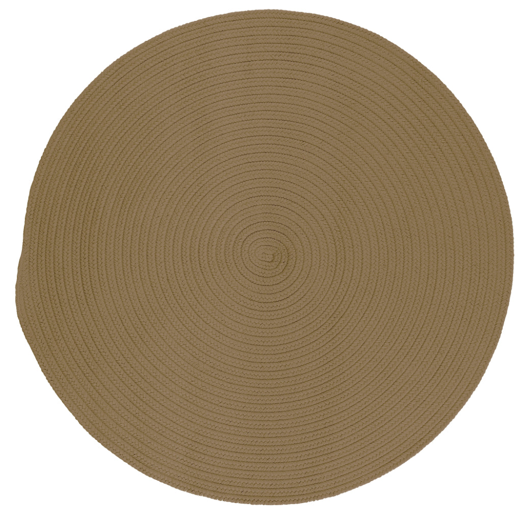 Colonial Mills Boca Raton Cafe Tostado Handmade Round Area Rug - Elegant Stain and Fade Resistant Braided Indoor / Outdoor Rug
