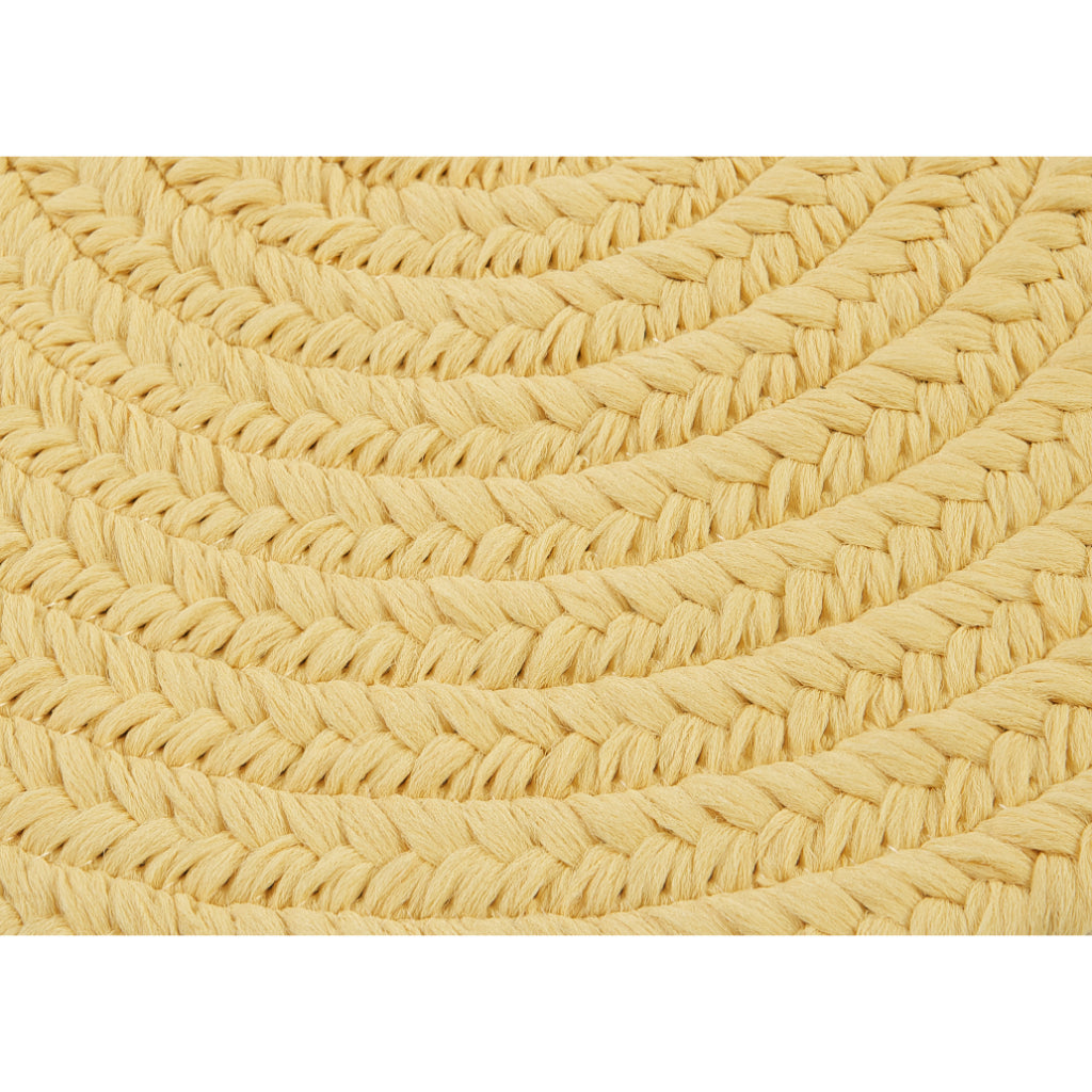 Colonial Mills Boca Raton Pale Banana Handmade Oval Runner - Trendy Stain and Fade Resistant Braided Indoor / Outdoor Rug Made of Polypropylene