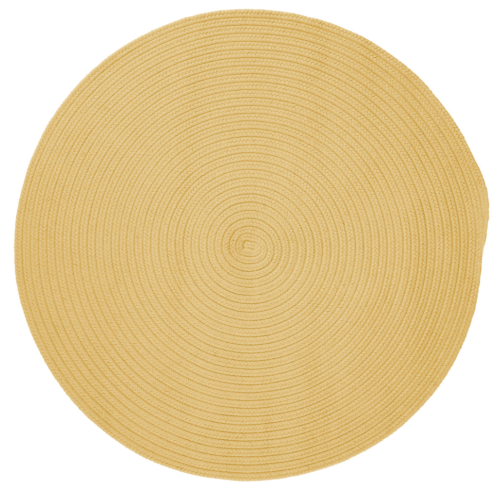 Colonial Mills Boca Raton Pale Banana Handmade Round Area Rug - Trendy Stain and Fade Resistant Braided Indoor / Outdoor Rug