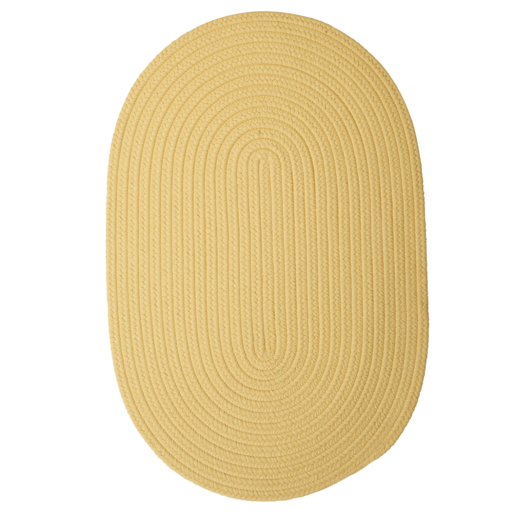 Colonial Mills Boca Raton Pale Banana Handmade Oval Area Rug - Vibrant Stain and Fade Resistant Braided Indoor / Outdoor Rug