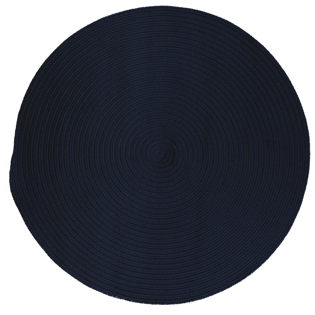 Colonial Mills Boca Raton Navy Handmade Round Area Rug - Trendy Stain and Fade Resistant Braided Indoor / Outdoor Rug