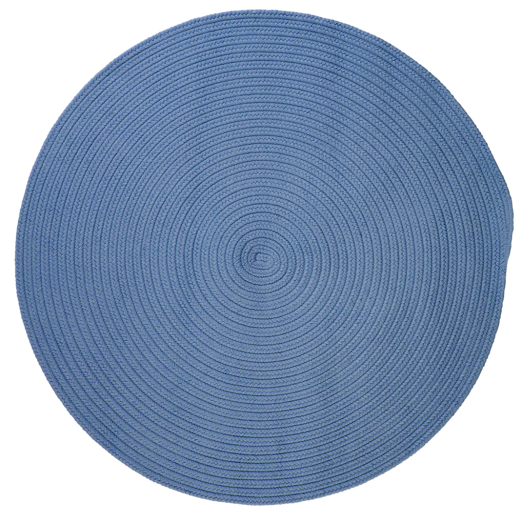 Colonial Mills Boca Raton Blue Ice Handmade Round Area Rug - Trendy Stain and Fade Resistant Braided Indoor / Outdoor Rug