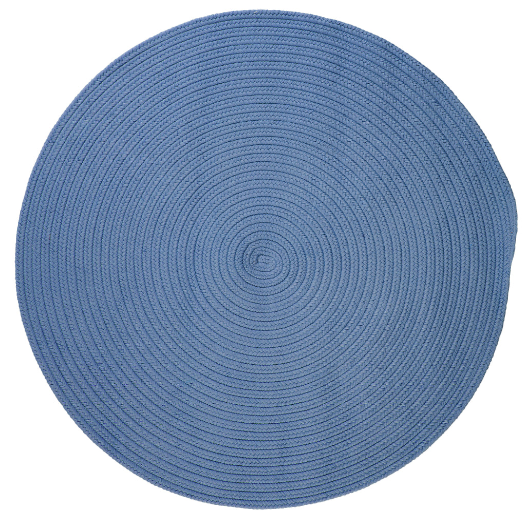 Colonial Mills Boca Raton Federal Blue Handmade Round Area Rug - Durable Stain and Fade Resistant Braided Indoor / Outdoor Rug