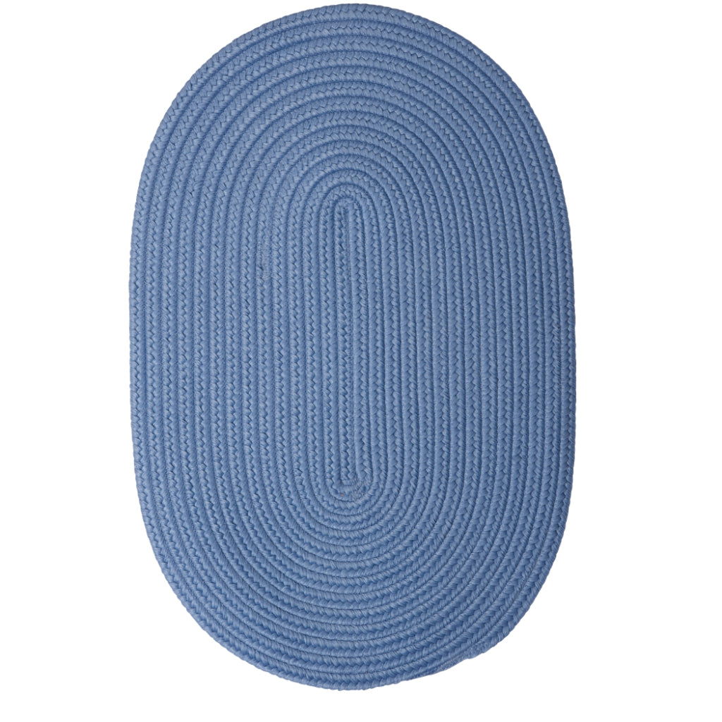 Colonial Mills Boca Raton Blue Ice Handmade Oval Area Rug - Elegant Stain and Fade Resistant Braided Indoor / Outdoor Rug