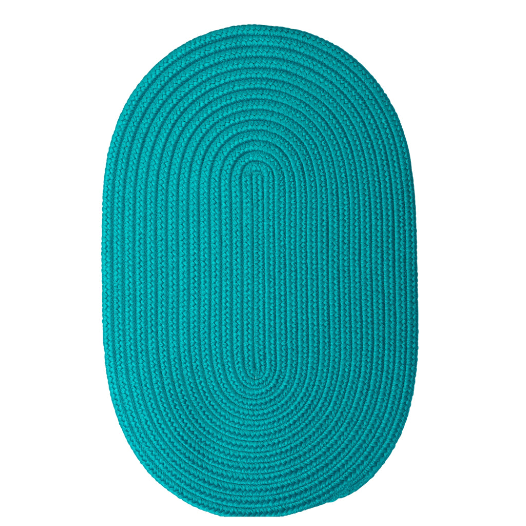 Colonial Mills Boca Raton Turquoise Handmade Oval Area Rug - Vibrant Stain and Fade Resistant Braided Indoor / Outdoor Rug